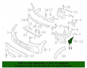 Left front bumper air duct for BMW X5 G05 19-25 2019-23. Without m model, with m package