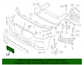 Front license plate holder for BMW X3 G01 18-21 type 2