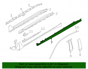 Right side sill for BMW i4 22-25 with lighting