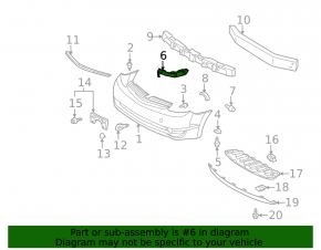 Left front bumper mount for Toyota Prius 2009-2010