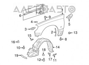 Front right mudguard Lexus IS200 IS300 99-05