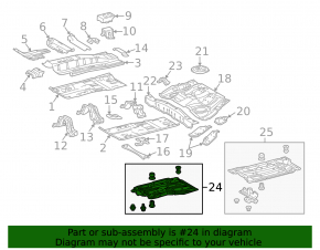 Front right underbody protection for Toyota Prius 30 10-15