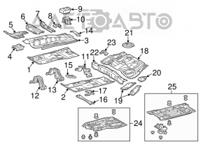 Front right underbody protection for Toyota Prius 30 10-15