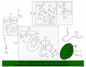 Brake disc rear right Hyundai Tucson 16-18