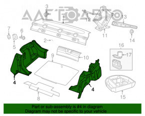 Arch trim right Dodge Dart 13-16 type 1
