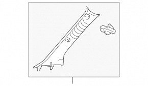 Toyota Highlander 20-25 black upper left front pillar trim