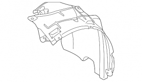 Front left rear fender liner Infiniti G37 08-13 2d, automatic transmission