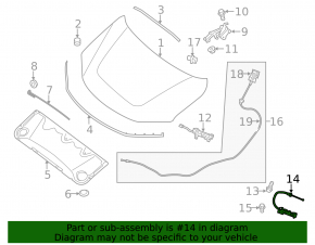 Nissan Pathfinder 17-20 hood release lever