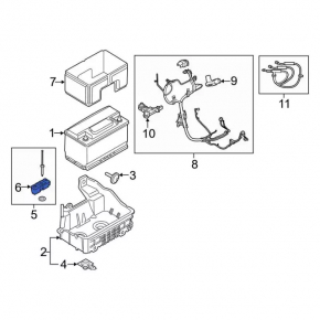 Battery mount Ford Mustang mk6 15-