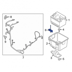 Battery mount Ford Mustang mk6 15-