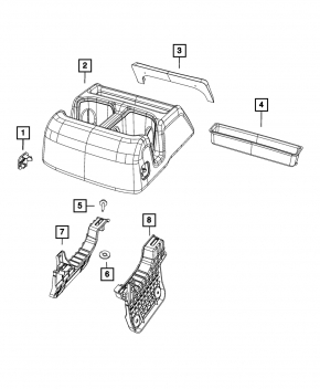 Jeep Grand Cherokee WL 21-25 Long Rear Center Console Cup Holders