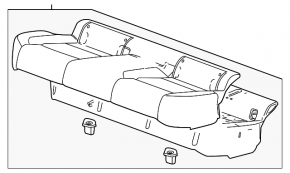 Rear seats, 2nd row, Chevrolet Malibu 16-25, gray leather