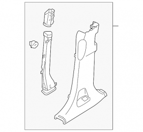 Kia Sorento 10-15 lower right center pillar trim, black