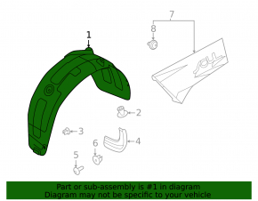 Rear right fender liner for Kia Soul 20-22