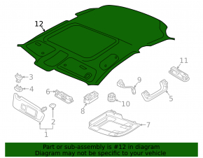 Headlining for Audi A3 22-26 sunroof, grey