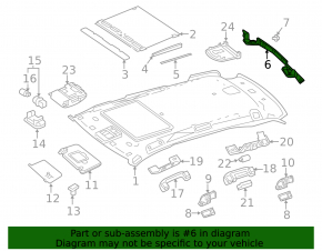 Upper side central trunk door trim Mercedes GLS-class X166 13-19 on the body