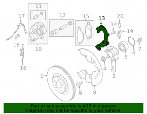 Front right brake caliper bracket for Ford Escape MK3 13-19 AWD