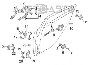 Mazda 6 14-17 front right inner door handle