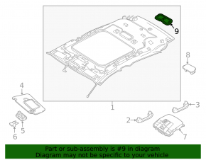Ceiling light rear Infiniti QX30 17-18 beige
