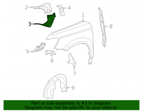 Front lower right fender bracket VW Taos 22-25