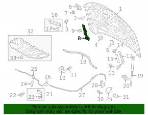 Bonnet hook Audi A6 C7 12-18