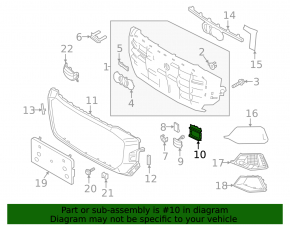 Left radiator grille trim for Audi Q8 19-23 under radar, structure, 2 parts