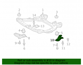Front subframe lug, rear left, Toyota Highlander 2013