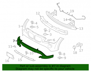BMW X1 E84 13-15 Front Bumper Lip Without M Sport, Without Park Sensor