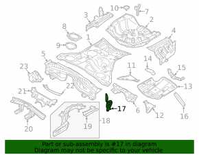 Rear subframe bracket right Infiniti Q50 14-24 RWD