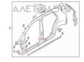 Wing bracket right upper VW Golf 15-21