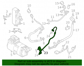 Air conditioning condenser-compressor pipe BMW F30 16-18 PHEV