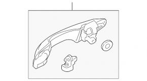 Outer front left door handle Honda Crosstour 12-14 chrome