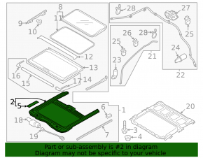 Sunroof mechanism frame Kia Niro 23-
