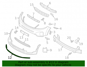 Kia Sorento 2014-2015 front bumper lip