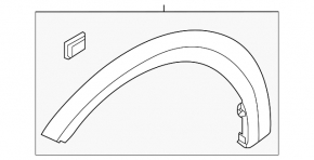 Front left fender arch trim for Kia Niro 23-26 (structure)