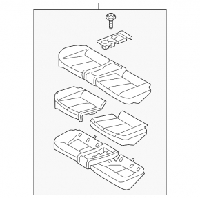Rear row of seats 2 row Hyundai Veloster 12-14 cloth black
