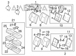 Rear row of seats 2 row Hyundai Veloster 12-14 cloth black