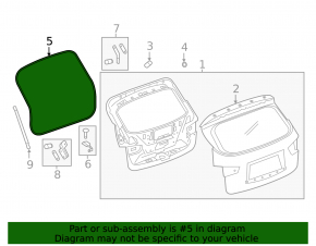 Rubber seal for tailgate Nissan Pathfinder 13-20