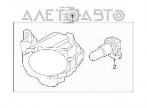 Fog lamp left PTF Kia Soul 14-16 prerest