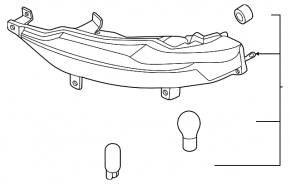 Right rear bumper light Hyundai Tucson 25-26