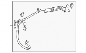 Air conditioner tube heater-condenser Hyundai Sonata 18-19 2.4 with valve