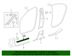 Front left outer door sill trim for Mercedes A-class V177 19-22 chrome