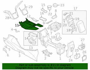 Cup holder Ford C-max MK2 13-18 gray