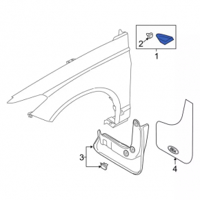 Triangle wing molding left Ford Fusion mk5 13-20 one chrome