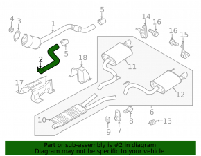 Left exhaust pipe Ford Mustang mk6 15-17 5.0