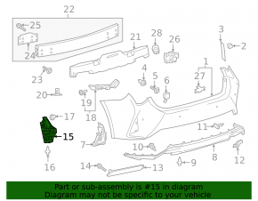Rear bumper mount, outer right, Lexus RC300 RC350 19-25 rest.