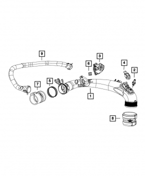 Jeep Cherokee KL 19-23 2.0T Second Intake Duct, Plastic