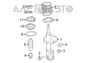 Shock absorber front left Hyundai Sonata 11-12 type 2