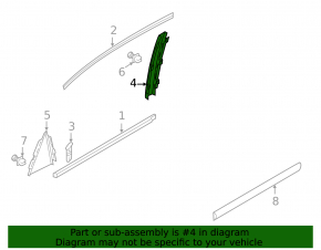 Door trim side rear right VW Passat 20-22