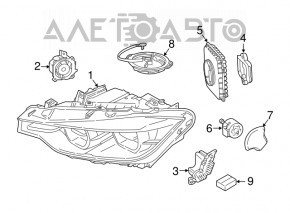 Headlight front right complete BMW 3 F30 16-18 LED adaptive
